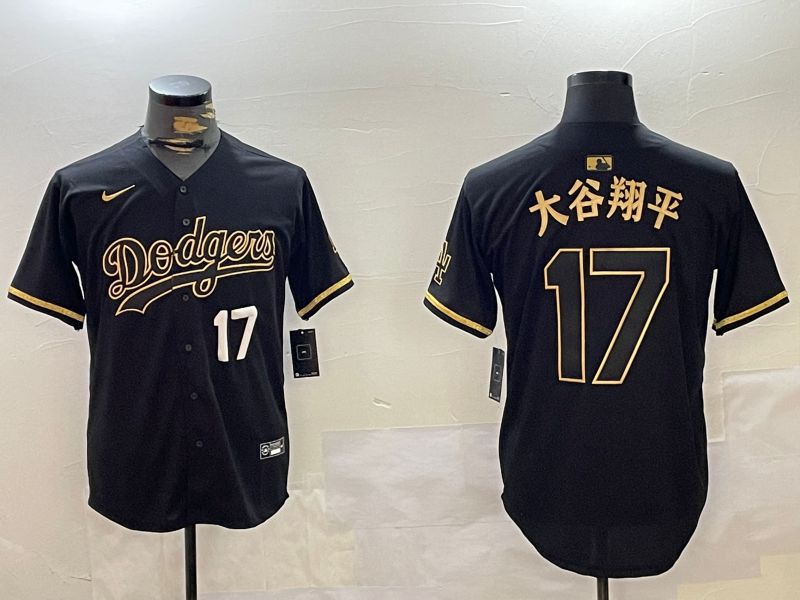 Men Los Angeles Dodgers #17 Ohtani Black Game 2024 Nike MLB Jersey style 10296